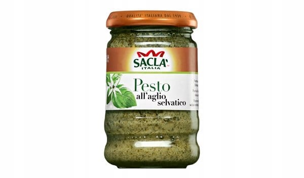 SACLA ALL'AGLIO SELVATICO SOS PESTO Z CZOSNKIEM NIEDŹWIEDZIM 190g 3 Pesto all'aglio selvatico w słoiku, naturalna pasta czosnkowa, produkt włoski, zdrowa marynata i dodatek do potraw, wysokiej jakości pesto ze świeżych ziół, idealne do makaronu i sałatek.