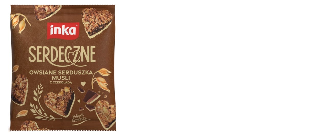 Owsiane serduszka musli z czekoladą, chrupiąca przekąska na bazie pełnoziarnistych składników, idealna do zdrowego stylu życia i słodkich chwil relaksu.