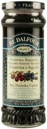 Przetwory owocowe bez dodatku cukru, dżem z jagód, porzeczek i jagód, naturalne i zdrowe produkty francuskie, idealne na śniadanie i do deserów.