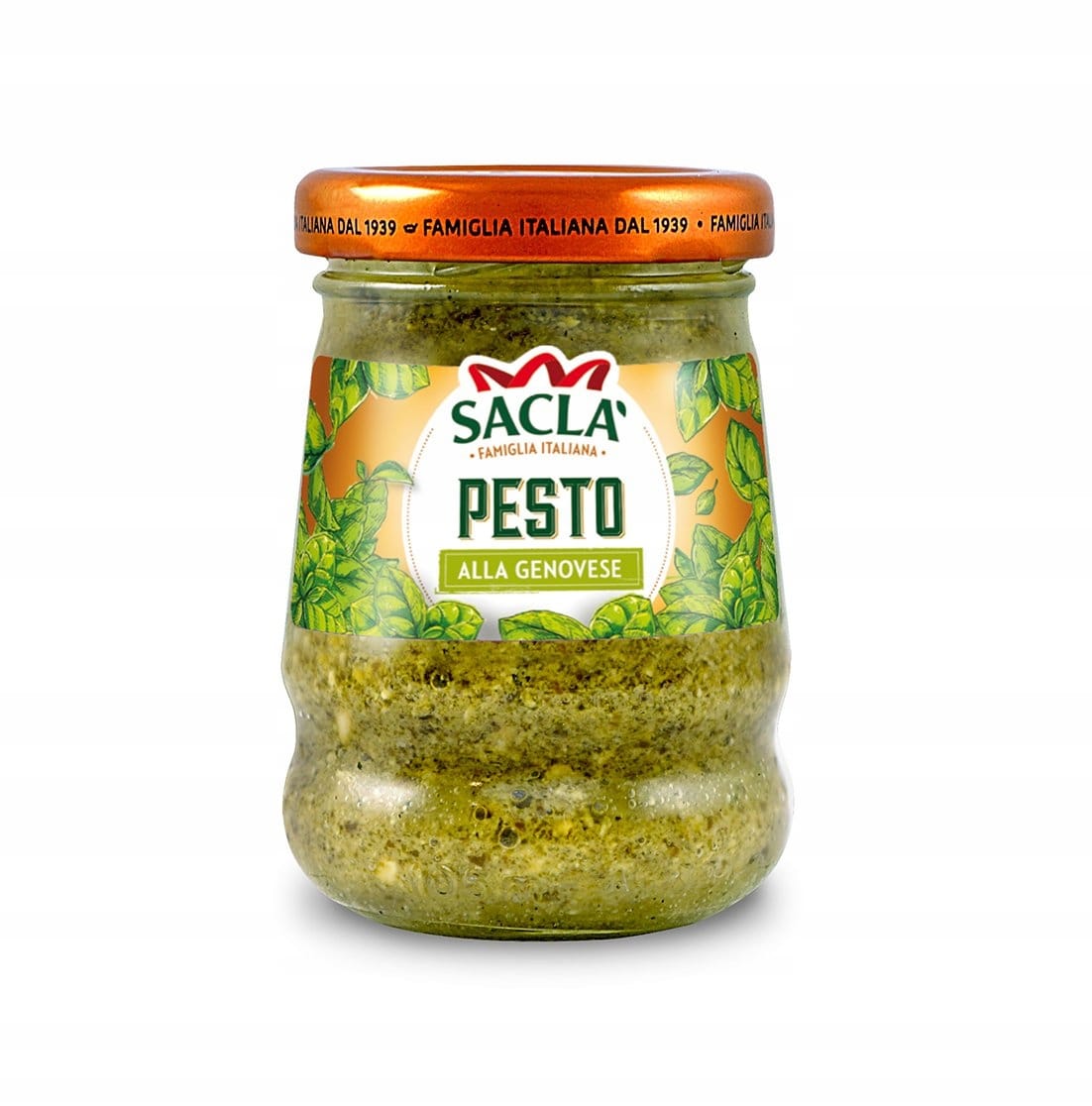 SACLA SOS PESTO ALLA GENOVESE 90g 1 Słoik pesto alla genovese Sacla, włoski sos z bazylii, idealny do makaronów, sałatek i dipów, naturalny produkt od włoskiego producenta, wysokiej jakości.