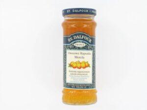 Konfitura morelowa St. Dalfour 340g naturalny dżem z owoców rapsodii bez dodatku cukru etykieta.