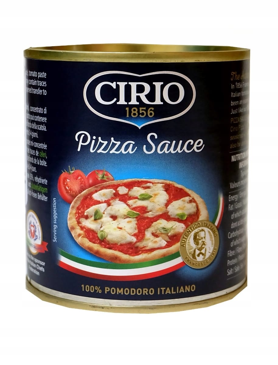 CIRIO Sos do PIZZY 190g 7 Koncentrat sosu do pizzy Cirio, 100% pomodoro italiano, idealny do przygotowania autentycznego włoskiego sosu do pizzy i makaronów, zawiera naturalne truskawki, aromatyczne i bogate w smak.