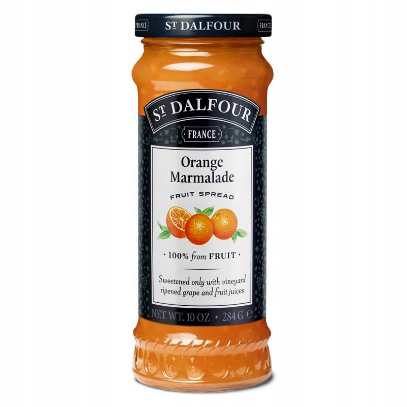 ST. DALFOUR Konfit. PREMIUM Pomarańcza 284G 5 Pusta, marmolada z pomarańczy, dżem z owoców, słodka marmolada z pomarańczy, naturalne owoce, krem do smarowania, zdrowa przekąska, owocowe dżemy, przetwory owocowe, wysokiej jakości marmolada, francuski produkt, FlowTea, sklep internetowy, zdrowa żywność, naturalne desery.