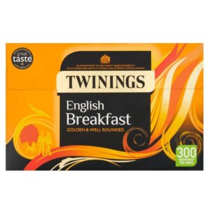 Herbata Twinings English Breakfast, aromatyczna i dobrze zbalansowana, idealna na początku dnia, w ekologicznych woreczkach biodegradowalnych, 300 sztuk.