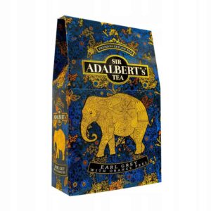 Ekologiczne herbaty Ceylon Sir Adalbert's Tea Earl Grey z pomarańczową skórką, luksusowa mieszanka, opakowanie 200g, delikatny aromat, idealny na codzienny relaks i podawanie na gorąco lub zimno.