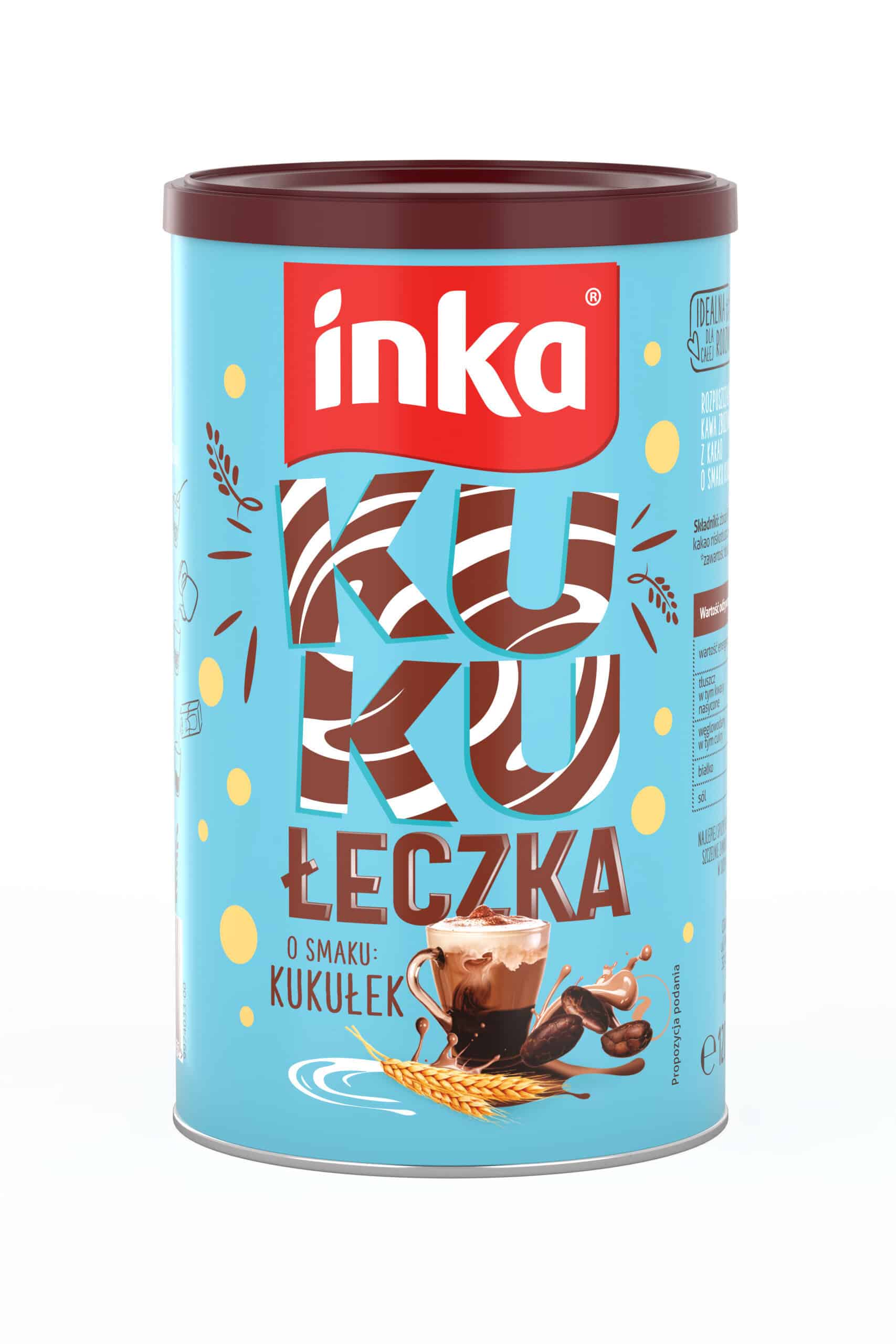 Pudełko Inka Kuku Łeczka z kawą o smaku kukurydzianym, idealne na ciepłe dni, dostępne na stronie flowtea.pl.