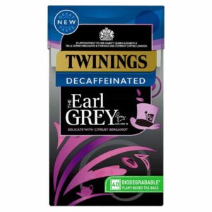 Naturalny herbatnik Twinings Earl Grey bez kofeiny, delikatny smak z bergamotem i cytrusowymi nutami, w ekologicznych torebkach roślinnych, 40 biodegradowalnych saszetek.