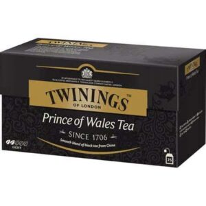 TWININGS Prince of Wales Tea, czarna herbata w opakowaniu, elegancka szkatułka 25 sztuk, herbata wysokiej jakości, luksusowy smak, herbata z Chin, klasyczny napój na każdą okazję.