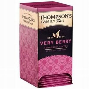 Wyjątkowa herbata Very Berry Thompson's Family Tea w opakowaniu 20 saszetek, aromatyczna i owocowa, idealna na relaksujący napar.