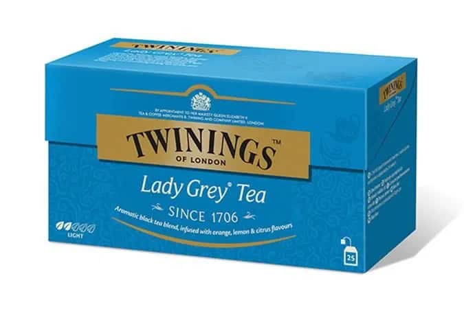 TWININGS LADY GREY 25szt 5 Twinings Lady Grey herbata w opakowaniu, aromatyczna herbata czarna z nutami cytrusów, idealna do parzenia w domu i biurze, bogata oferta herbat Twinings Londyn.