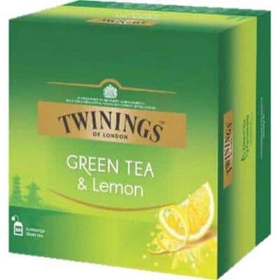 Filtr herbaciany Twinings Green Tea & Lemon, naturalne zielona herbata z nutą cytryny, idealny sposób na odświeżenie i relaks.