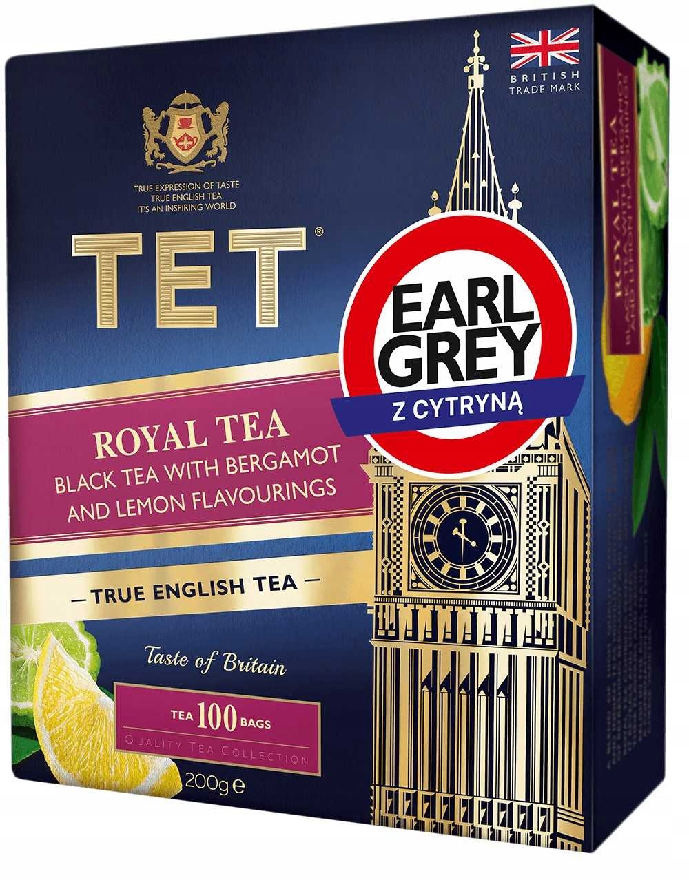 TET ROYAL TEA Earl Grey z Cytryną 100 torebek 200g