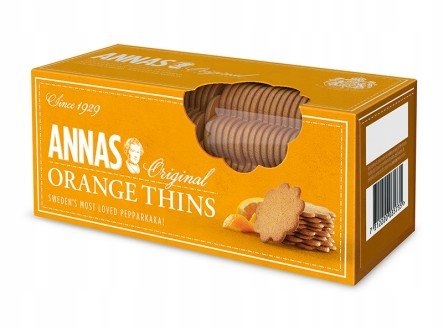 Ciastka ANNAS ORANGE THINS - Pomarańczowe 150g 1 Ciastka ANNAS ORANGE THINS - Pomarańczowe 150g