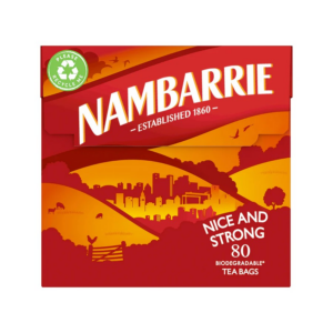 Mocna herbata czarna Nambarrie Tea Nice and Strong 80 torebek 232g przód opakowania
