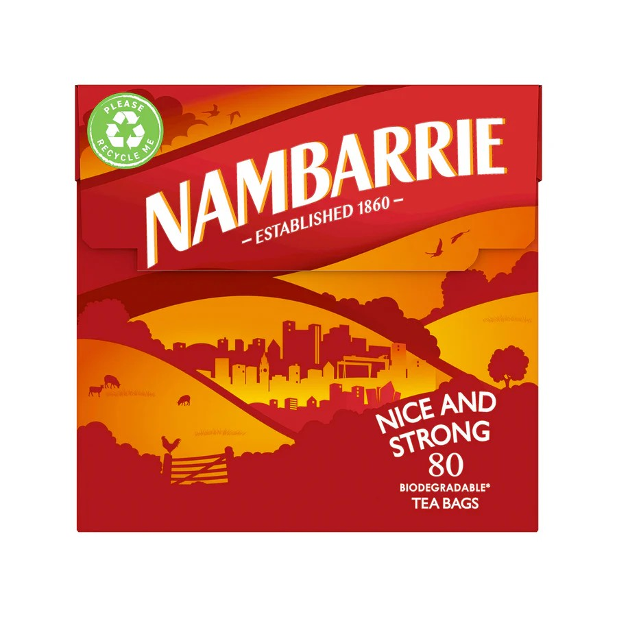 Nambarrie Tea NICE and STRONG – mocna herbata czarna (80 torebek) 1 Mocna herbata czarna Nambarrie Tea Nice and Strong 80 torebek 232g przód opakowania