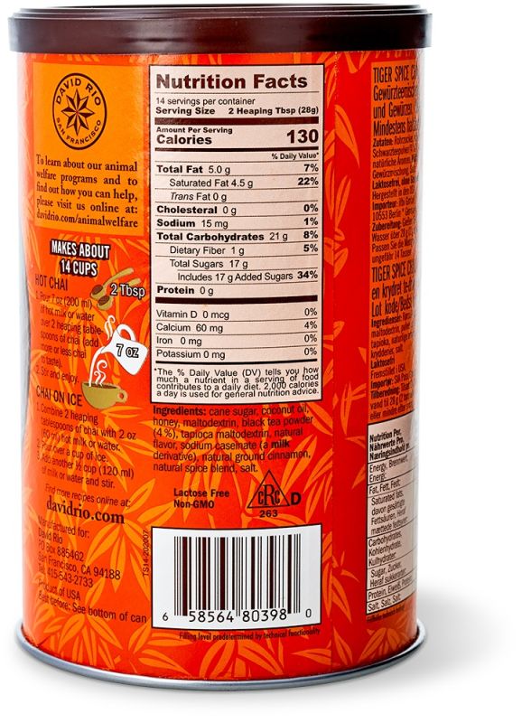 DAVID RIO Tiger Spice Chai (gluten) 398g - obrazek 2