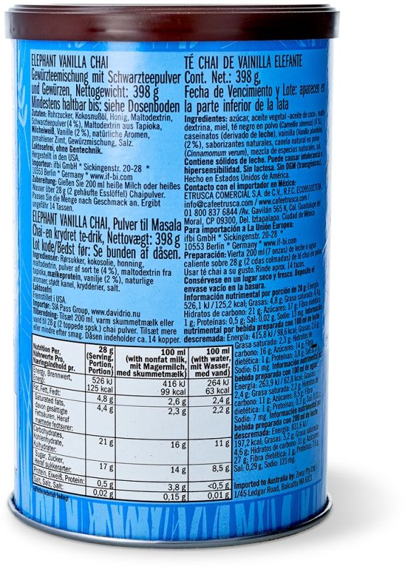 DAVID RIO Elephant Vanilla (gluten) 398g 3 DAVID RIO Elephant Vanilla (gluten) 398g - obrazek 3