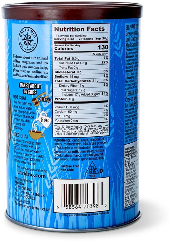 DAVID RIO Elephant Vanilla (gluten) 398g 2 DAVID RIO Elephant Vanilla (gluten) 398g - obrazek 2