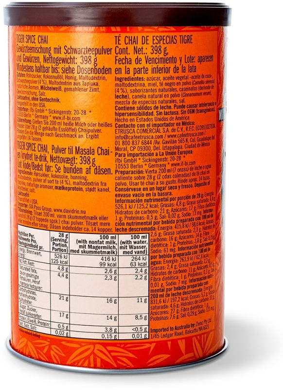 DAVID RIO Tiger Spice Chai (gluten) 398g - obrazek 3