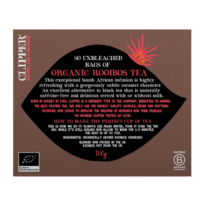 Clipper Rooibos Tea Organic Bio - Herbata bezkofeinowa (80 torebek) 2 6f88745be0b4da248f7db603abc1b88f